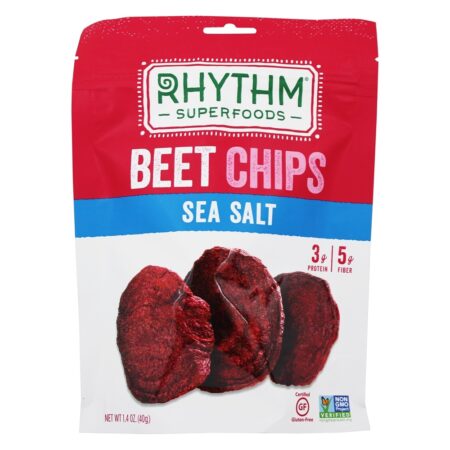 Chips de beterraba sem glúten sal marinho - 1.4 oz. Rhythm Superfoods