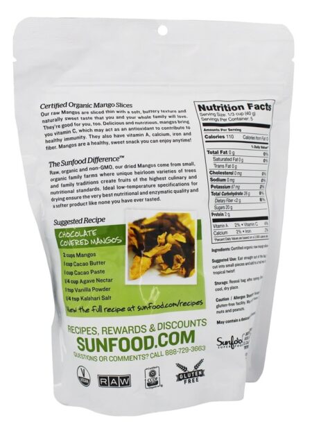 Manga Fatias Cru Orgânico - 8 oz. Sunfood Superfoods - Image 3