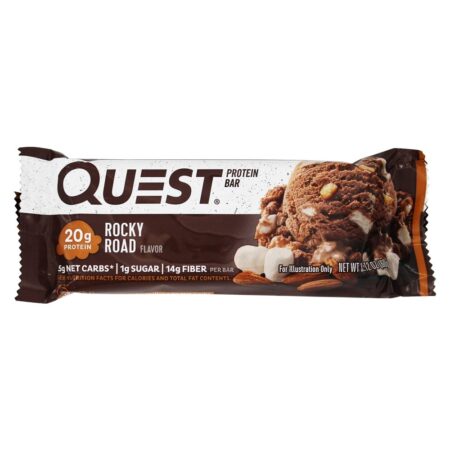 Quest Bar Barra de Proteína Sabor Rocky Road - 2.1 oz. Quest Nutrition