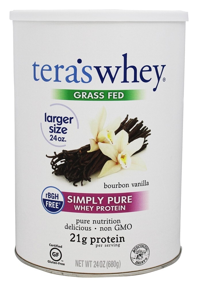 Simplesmente Pure Grama Alimentado Soro de leite coalhado Proteína Bourbon Baunilha - 24 oz. Tera's Whey