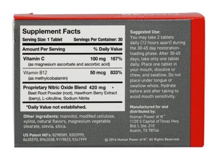 Neo40 Fórmula de Óxido Nítrico - 30 Tablets de dissolução rápida HumanN - Image 2