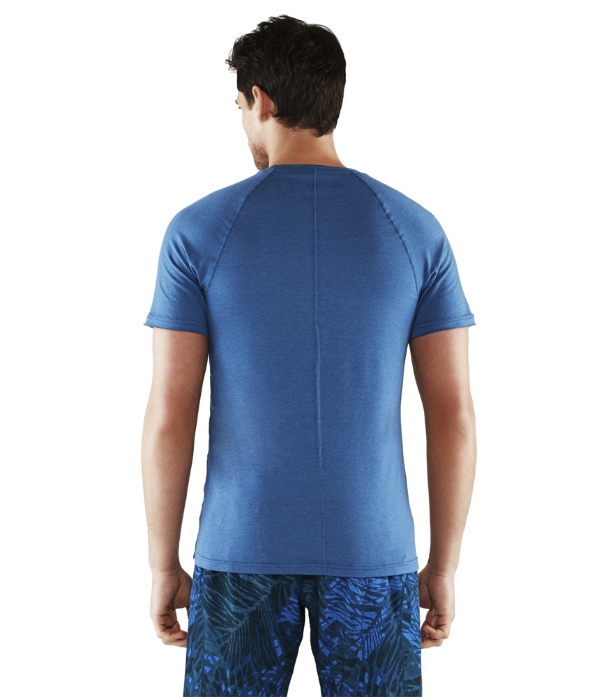T de Raglan de desempenho Transcend masculino Aqua - Médio Manduka - Imagem 2