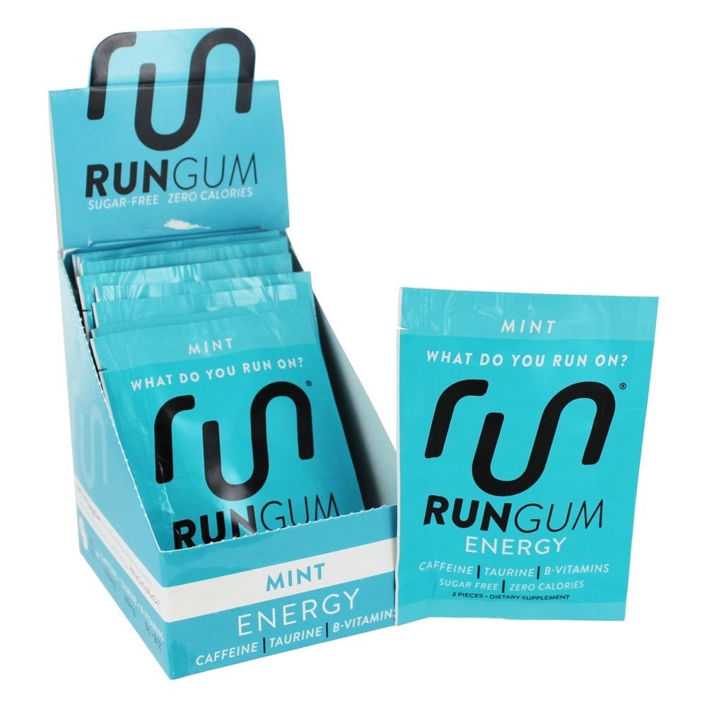 Desempenho Energy Sugar-Free Gum Mint - 12 Pacotes (s) Run Gum