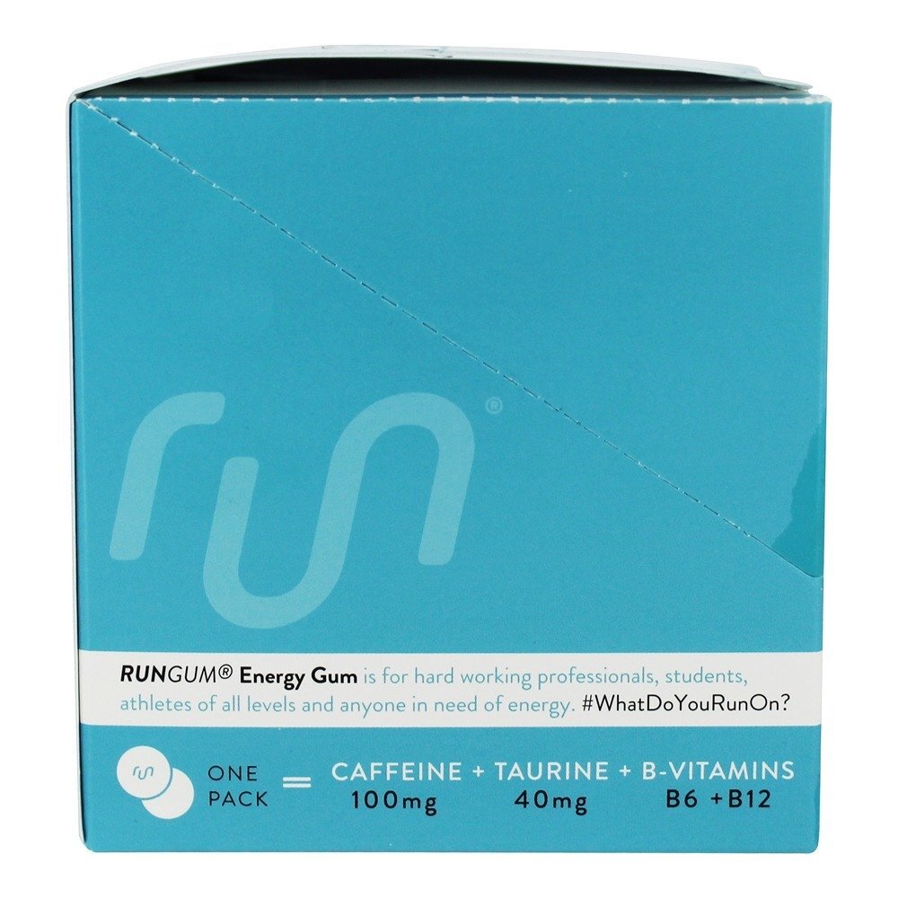 Desempenho Energy Sugar-Free Gum Mint - 12 Pacotes (s) Run Gum - Imagem 3