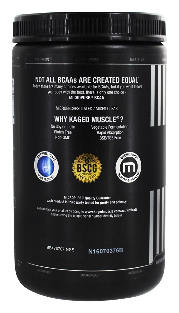 BCAA 2 : 1: 1 grau farmacêutico sem sabor - 14.1 oz. Kaged Muscle - Imagem 3