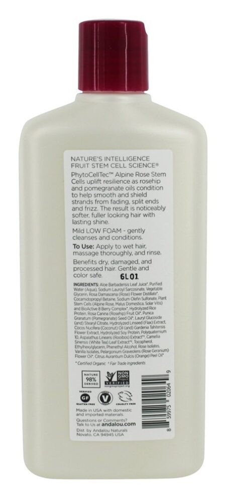 1000 Shampoo Complex Care Color Roses - 11.5 fl. oz. Andalou Naturals - Image 2