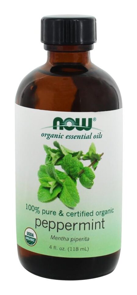 100 % Pure e Óleo Essencial Orgânico Menta - 4 fl. oz. NOW Foods