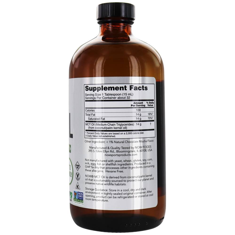 NOW Sports MCT Óleo Chocolate Mocha - 16 fl. oz. NOW Foods - Imagem 2