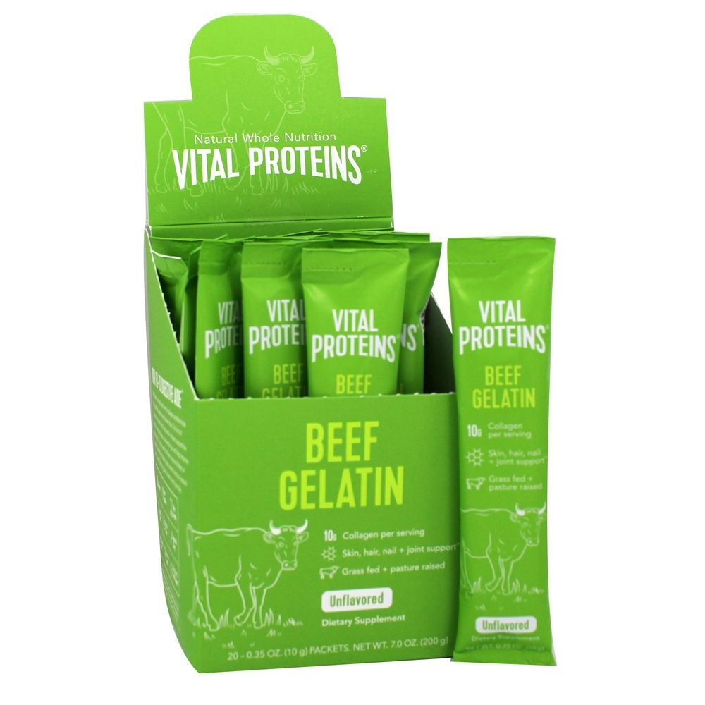 Pó de proteína de colágeno de gelatina de carne sem sabor - 20 Pacotes (s) Vital Proteins