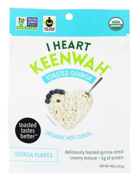 Flocos de Quinoa de cereais quentes torrados orgânicos - 9 oz. I Heart Keenwah