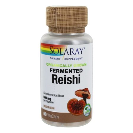 Organicamente Crescido Fermentado Reishi Cogumelo 500 mg. - 60 Cápsula (s) vegetal (s) Solaray