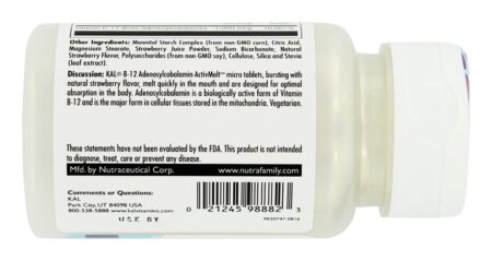 Vitamina B12 Adenosilcobalamin ActivMelt Morango 1000 mcg. - 90 Tablets Kal - Image 3