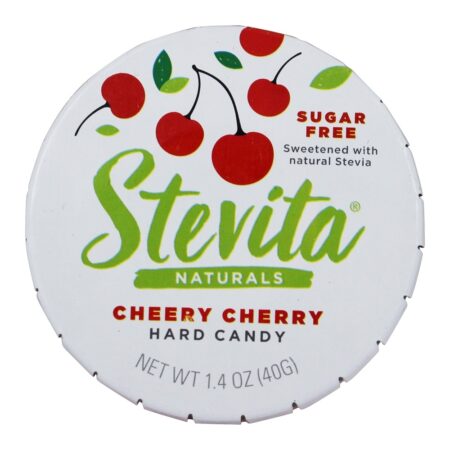 Doces duros adoçados com cereja Stevia Cheery - 1.4 oz. Stevita - Image 3