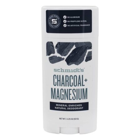 Carvão vegetal mineral + magnésio enriquecidos com desodorante natural - 3.25 oz. Schmidt's