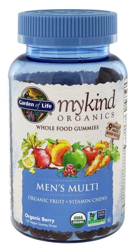 mykin Orgânicos Homens Múltiplas Inteiro Comida Gomoso Baga - 120 Gummies Garden of Life