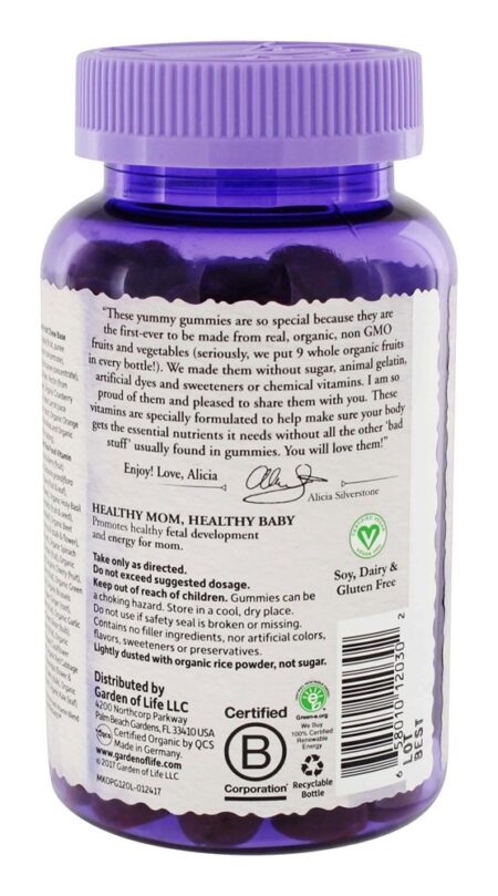 mykind Organics Multivitamínico Prenatal Orgânico de Alimentos Integrais - 120 Gummies Garden of Life - Image 3