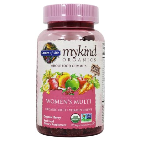 mykin Orgânicos Mulheres Múltiplas Inteiro Comida Gomoso Baga - 120 Gummies Garden of Life