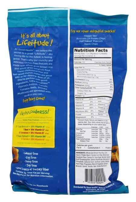 Pretzels sem glúten sal marinho - 8 oz. Good Health Natural Foods - Image 2