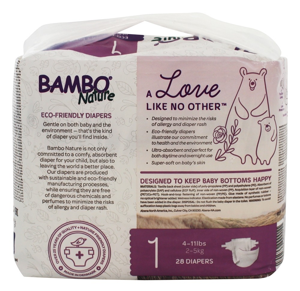 Bebê Fraldas Etapa 1 Recém-nascido (4-11 lbs.) – 28 Fralda (s) Bambo Nature — foto 1 Bebê Fraldas Etapa 1 Recém-nascido (4-11 lbs.) - 28 Fralda (s) Bambo Nature - Imagem 2