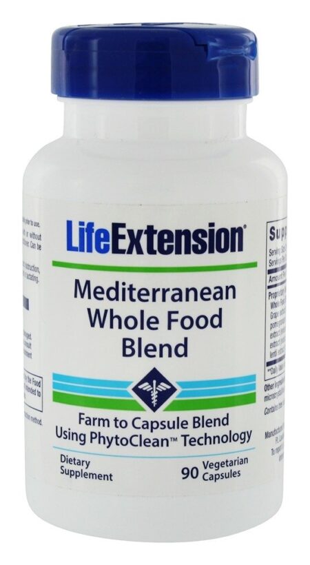 Fórmula de Alimentos Integrais Mediterrâneos - Cápsulas vegetarianas 90 Life Extension