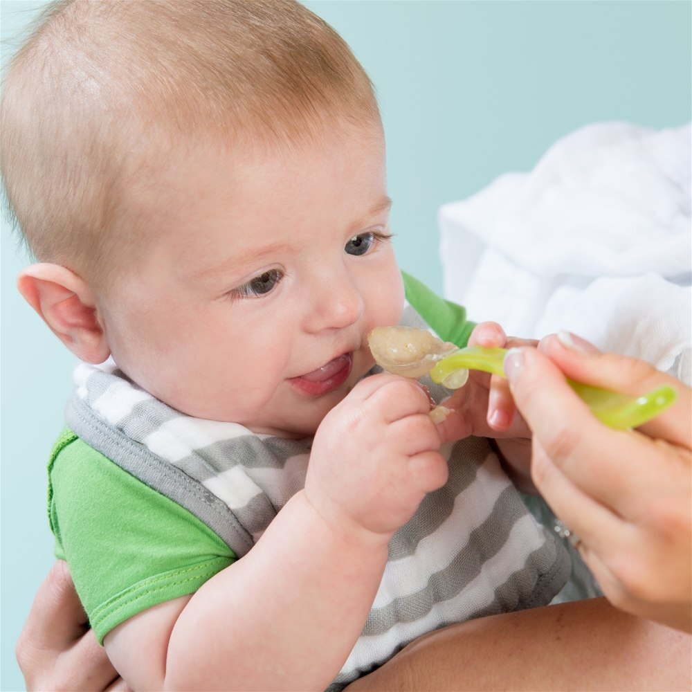 Colheres de alimentação 6 - 12 Meses Aqua - Pacote 2 Green Sprouts - Imagem 4