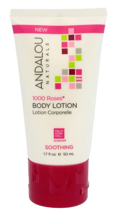 1000 Loção Corporal Suavizante de Rosas - 1.7 fl. oz. Andalou Naturals