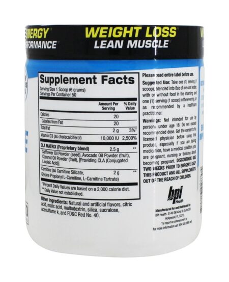 Congelamento da melancia do músculo magro da perda de peso do CLA + Carnitine - 10.58 oz. BPI Sports - Image 2