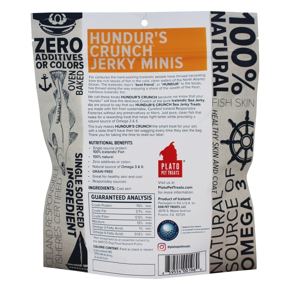 Hundur Crise Peixe Irregular Minis Trata para Cães - 3.5 oz. Plato Pet Treats - Imagem 2