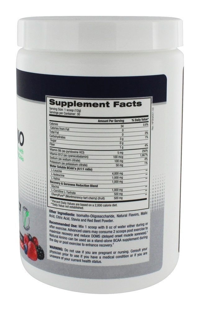 Natural Amino Postar-Exercício Recuperação Beber Fruto Soco - 12.7 oz. NF Sports - Imagem 2