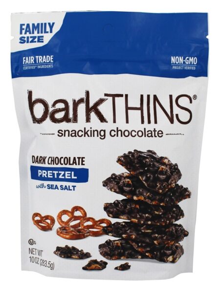 Snacking Chocolates Pretzel de chocolate escuro com sal do mar - 10 oz. barkTHINS