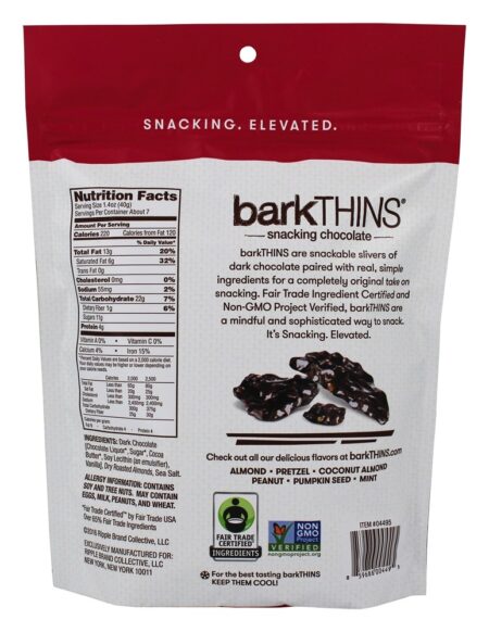 Snacking Chocolates Amêndoa de Chocolate Negro com Sal do Mar - 10 oz. barkTHINS - Image 2