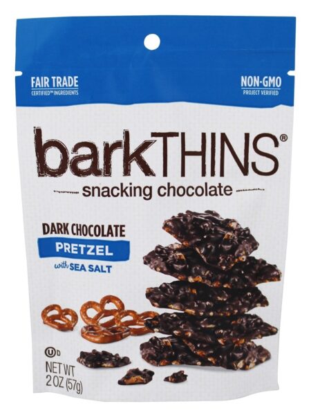 Snacking Chocolates Pretzel de chocolate escuro com sal do mar - 2 oz. barkTHINS