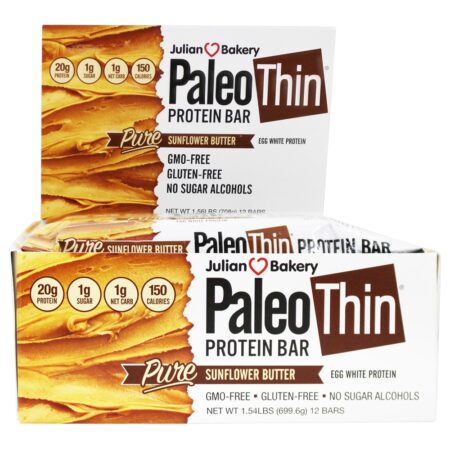 Paleo Proteína Bar Pure Girassol Manteiga - 12 Barras Julian Bakery