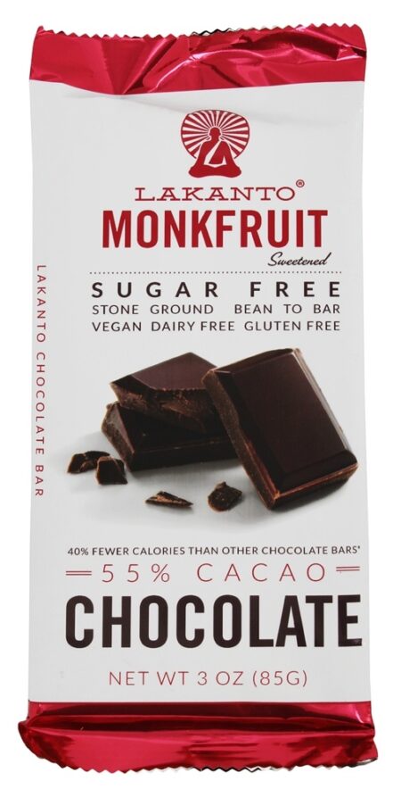 Monkfruit Adoçado Original De Barra De Chocolate - 3 oz. Lakanto