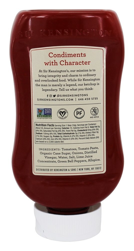 Ketchup Clássico com Tomates Amadurecidos pela Videira - 20 oz. Sir Kensington's - Imagem 2