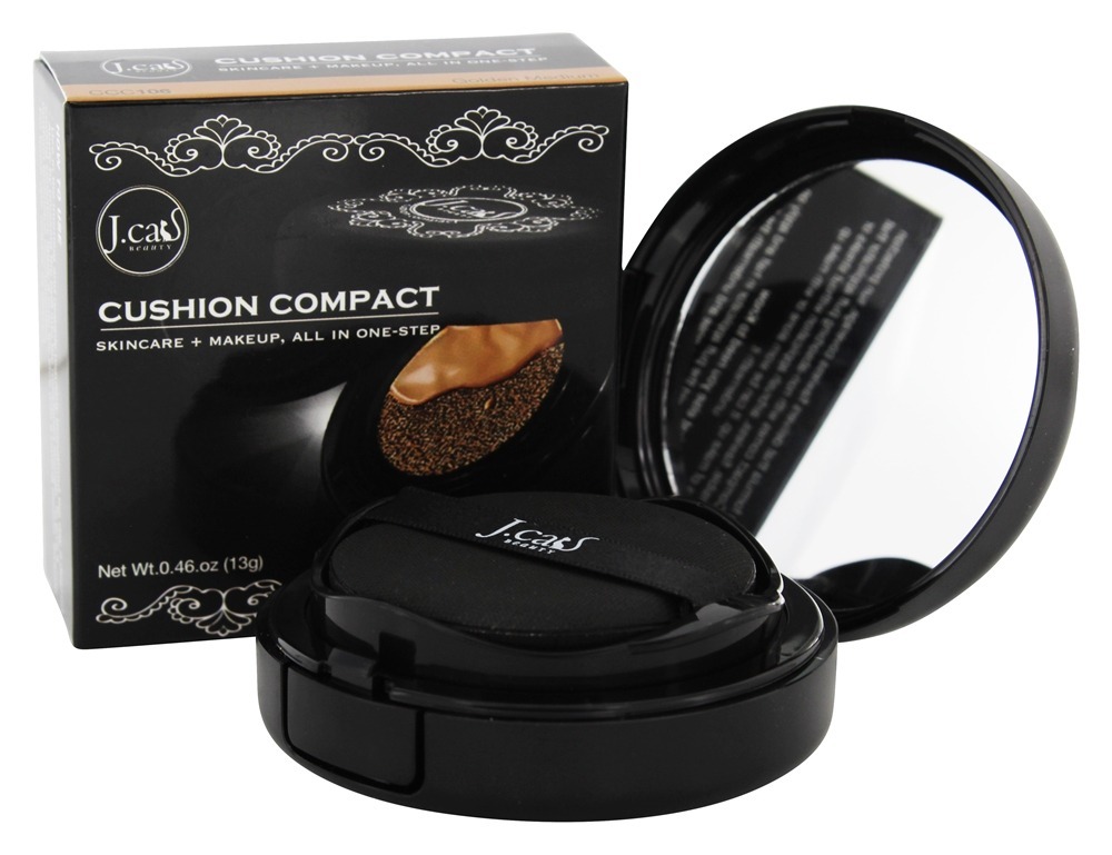 Todos-Em-Um Fundação Amortecer Compacto Dourado Médio - 0.46 oz. J.Cat Beauty - Imagem 2