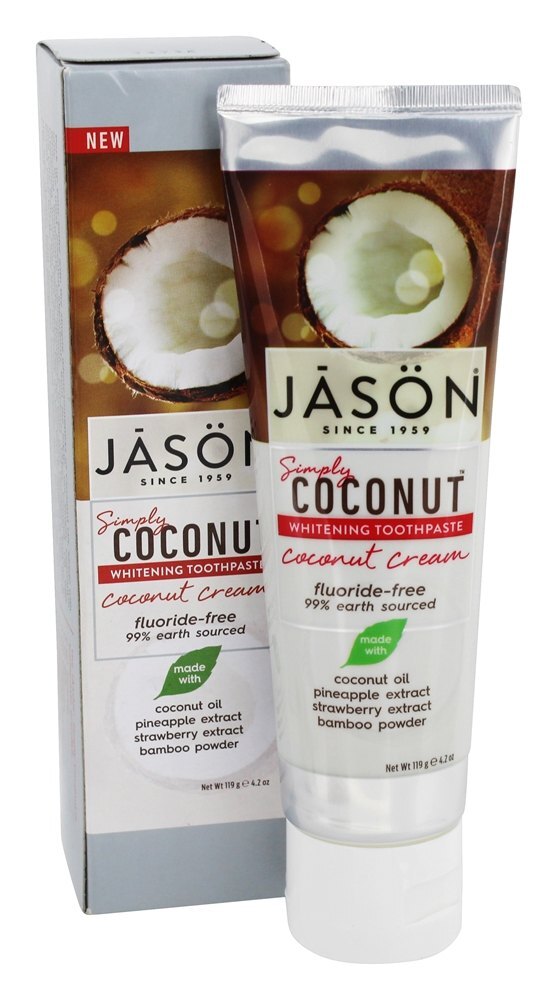 Simplesmente creme de creme dental de creme de coco branqueamento - 4.2 oz. JASON Natural Products