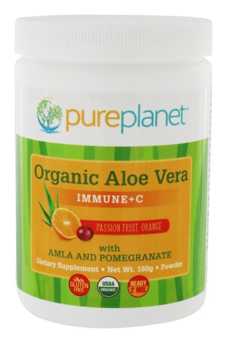 Orgânico Aloés Vera Imune+C Paixão Fruto Laranja - 160 Gramas Pure Planet