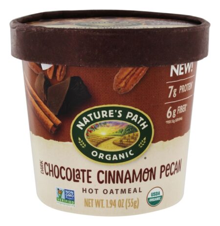 Oatmeal quente Chocolate escuro Canela Pecan - 1.94 oz. Nature's Path Organic