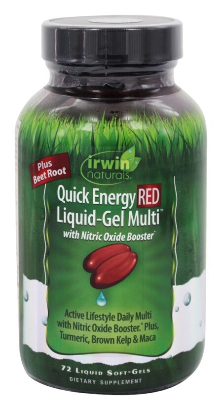 Energia Rápida RED Multivitamínico Gel-Líquido - 72 Softgels líquidos Irwin Naturals