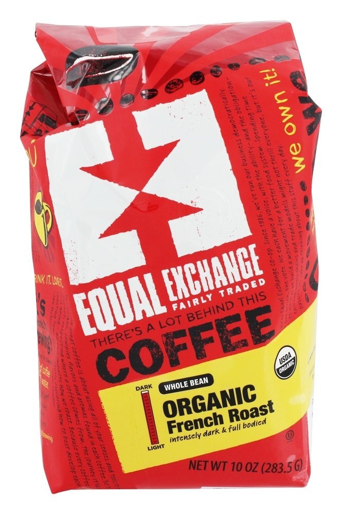 Feijão inteiro, café orgânico, assado francês - 10 oz. Equal Exchange