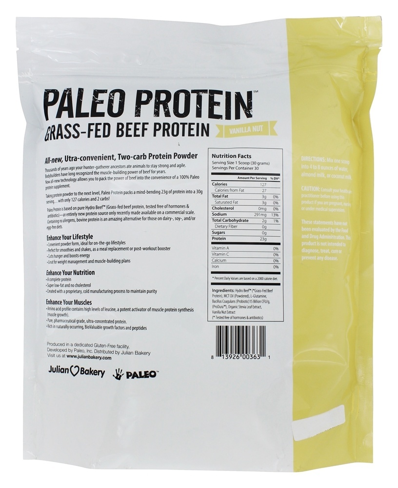 Proteína Paleo Nutrição de Leite de Banana Nutrição de Leite de Baunilha - 2 lbs. Julian Bakery - Imagem 2