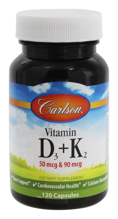 Vitamina D3 + K2 - Cápsulas 120 Carlson Labs