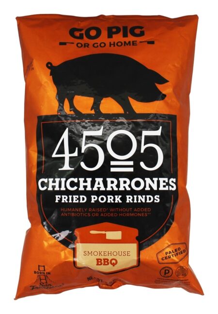 Chicharrones frito carne de porco crosta Smokehouse churrasco - 2.5 oz. 4505 Meats