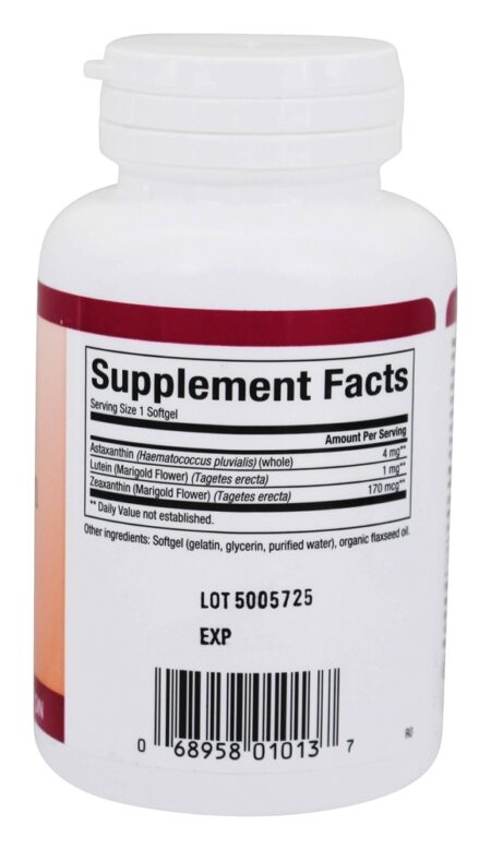 Astaxantina e proteção poderosa contra células 4 mg. - 60 Softgels Natural Factors - Image 2