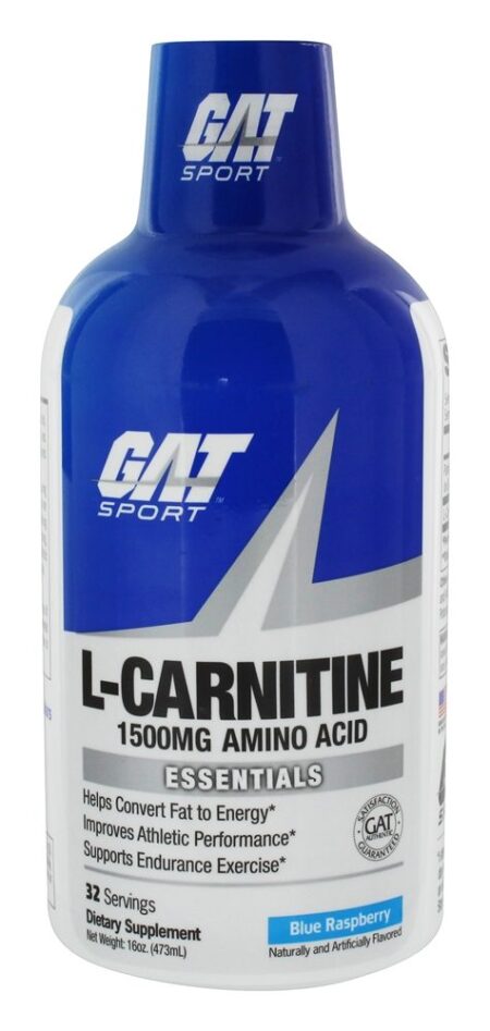 Essenciais de Aminoácidos Líquidos de L-Carnitina Framboesa Azul 1500 mg. - 16 fl. oz. GAT