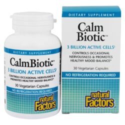 CalmBiotic Probiótico para Nervosismo Ocasional 3 Bilhões de UFC - Cápsulas vegetarianas 30 Natural Factors