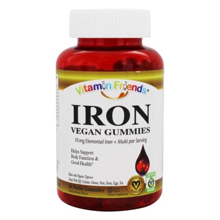 Ferro Vegano em Gomas Para Adultos Sabor Natural de Frutas - 60 Gummies Vitamin Friends