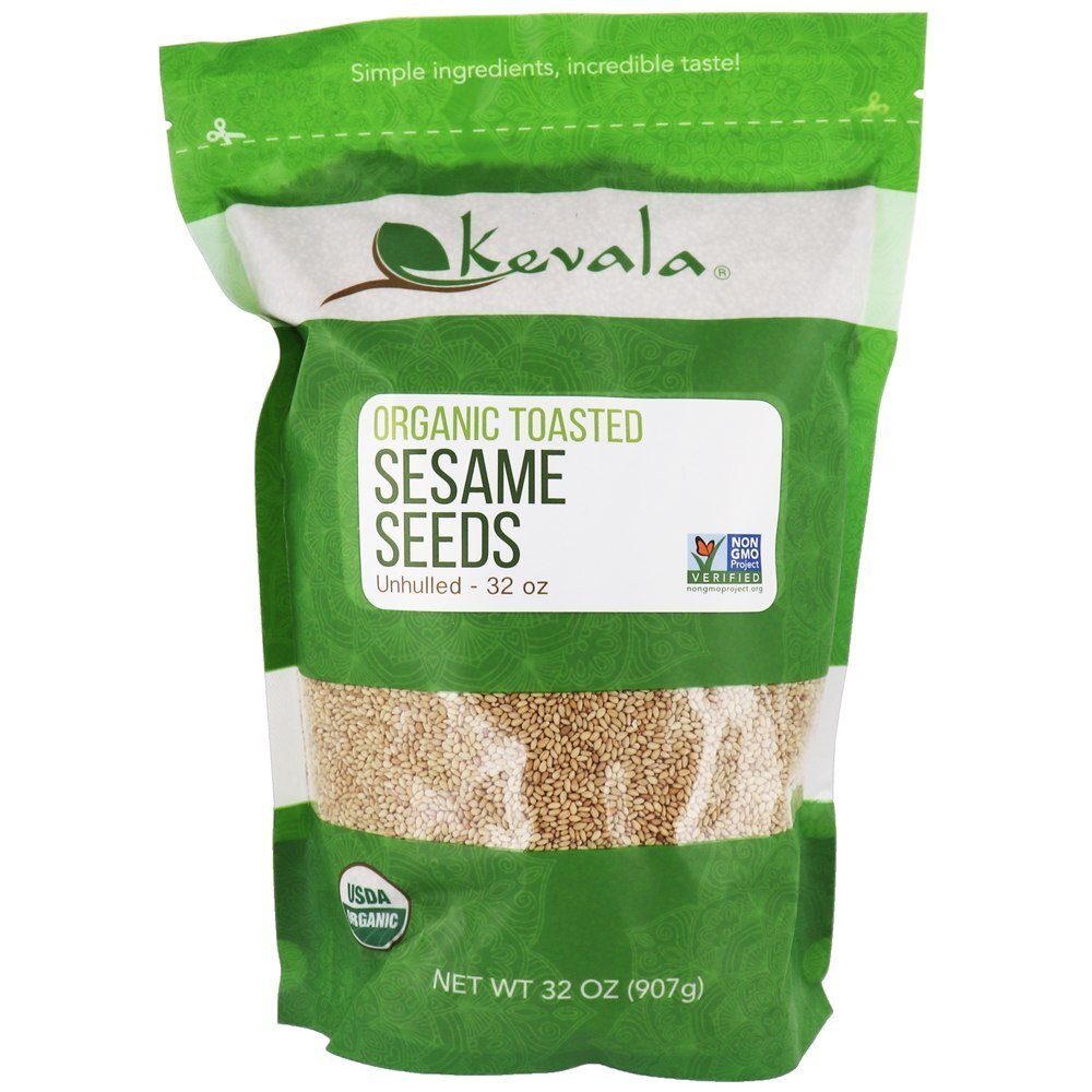 Sementes de Gergelim Torrado Orgânico Unhulled - 32 oz. Kevala