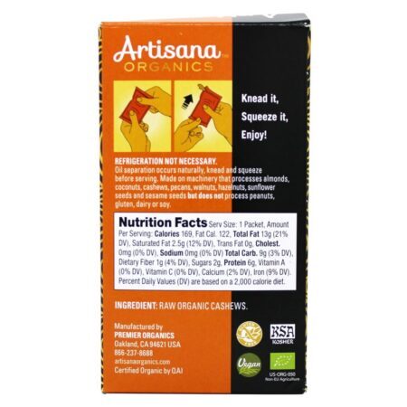 Manteiga de castanha de caju crua - 10 Bolsas Artisana - Imagem 3